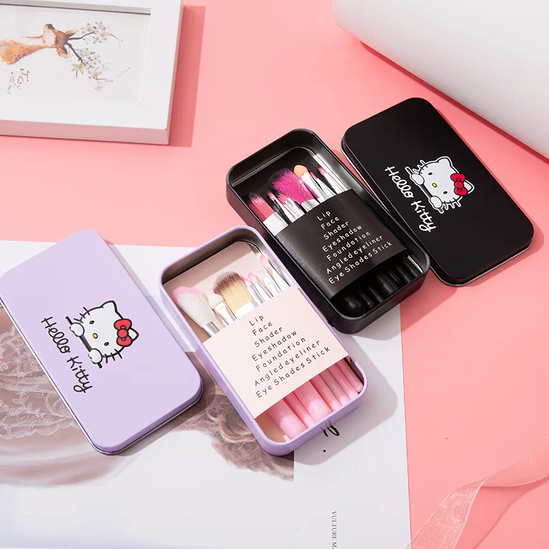 

Hello Kitty Makeup Brush Set Anime Fashion Jewelry Blush Eyebrow Lip Eyeshadow Brush Beauty Tools Girls Gift With Box