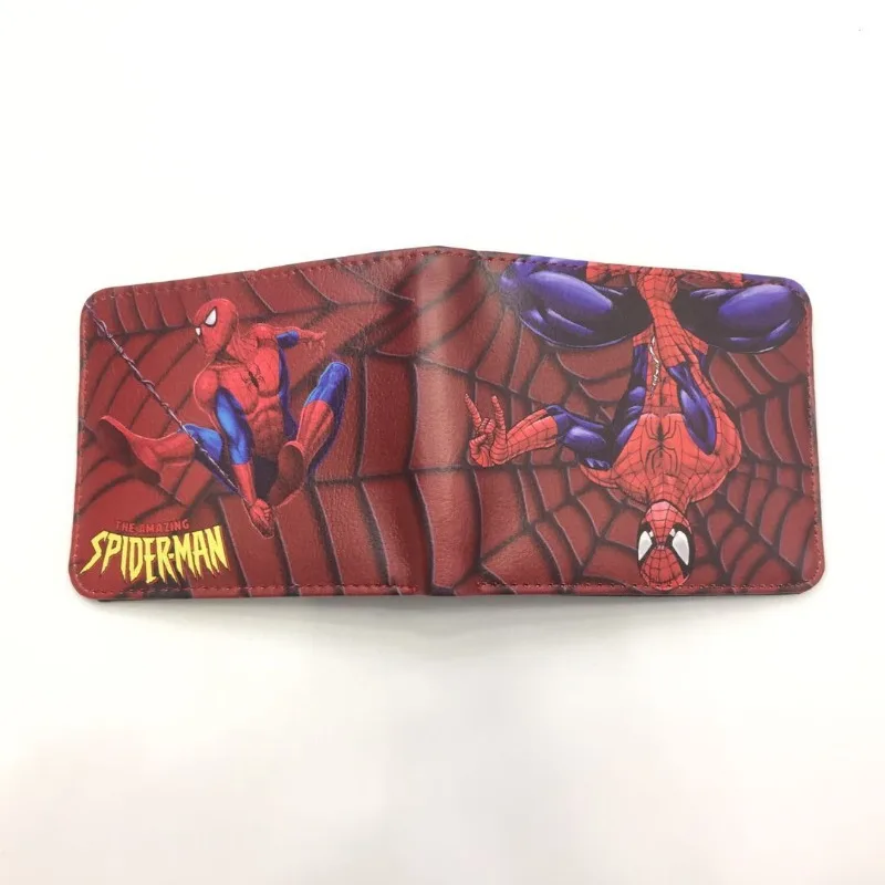 Spider Man Avengers Superhero Wallet Anime PU Wallet Waterproof Zipper Foldable Card Holder Coin Purse Boy Birthday Gift