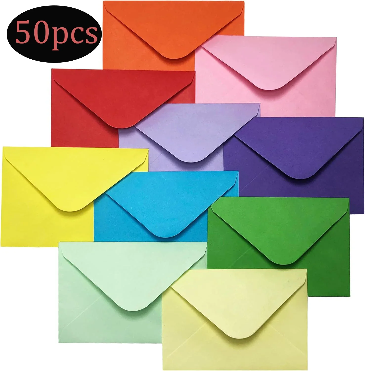 Gift Card Envelopes-Gummed 50-Count Mini Envelopes,Paper Business Card Envelopes,Bulk Tiny Envelope Pockets for Small Note Cards