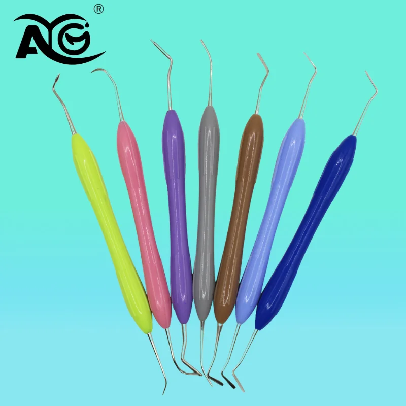 

7PCS/SET Dentistry Resin Filler Set Plastic Dresser With Silicone Handle Aesthetic Restoration Kit For Resin Knife Spatula Tools