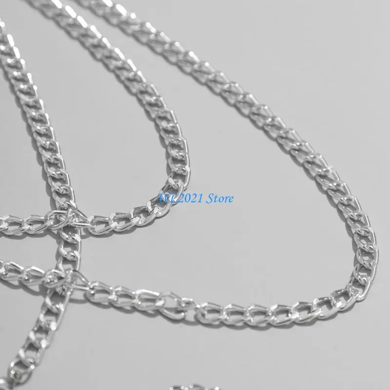 

G5GC Fashionable Multilayer Circle Crosses Chain Harness Adornment for Men's Clubwear