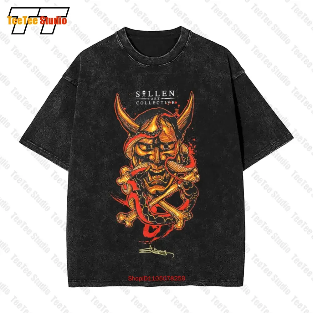 Sullen Henya Apparel Tattooed Skull Vintage Oversized T-Shirt VGQO