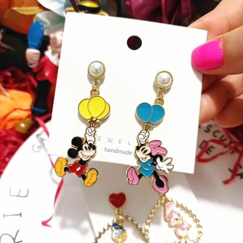 Disney Mickey Mouse Drop Earrings 2022 Korean Fashion  Creative Cute Princess Stud Earrings Jewelry Women\'s Party Birthday Gifts