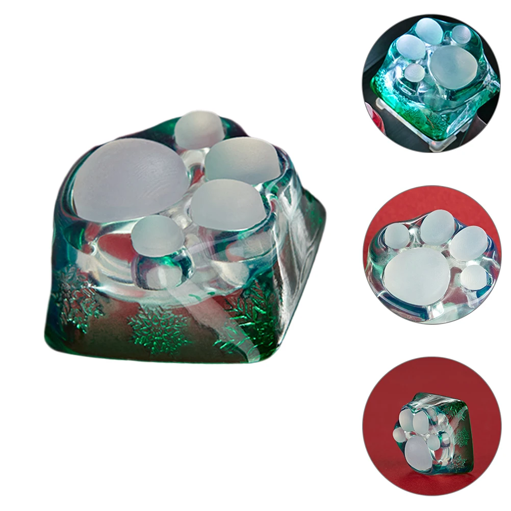 

Cat Paw Keycap Transparent Resin Design For Mechanical Keyboard Rgb Backlight Decoration Gift Enthusiasts Computer