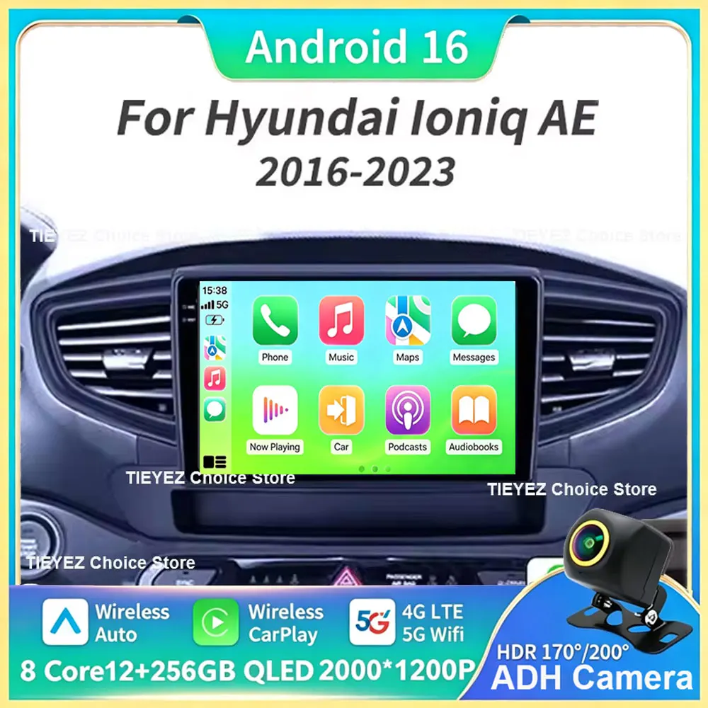 Android 16 For Hyundai Ioniq AE 2016 2017 2018 2019 2020 2021-2023 Carplay Auto Car Radio Multimedia Video Player Stereo GPS DSP