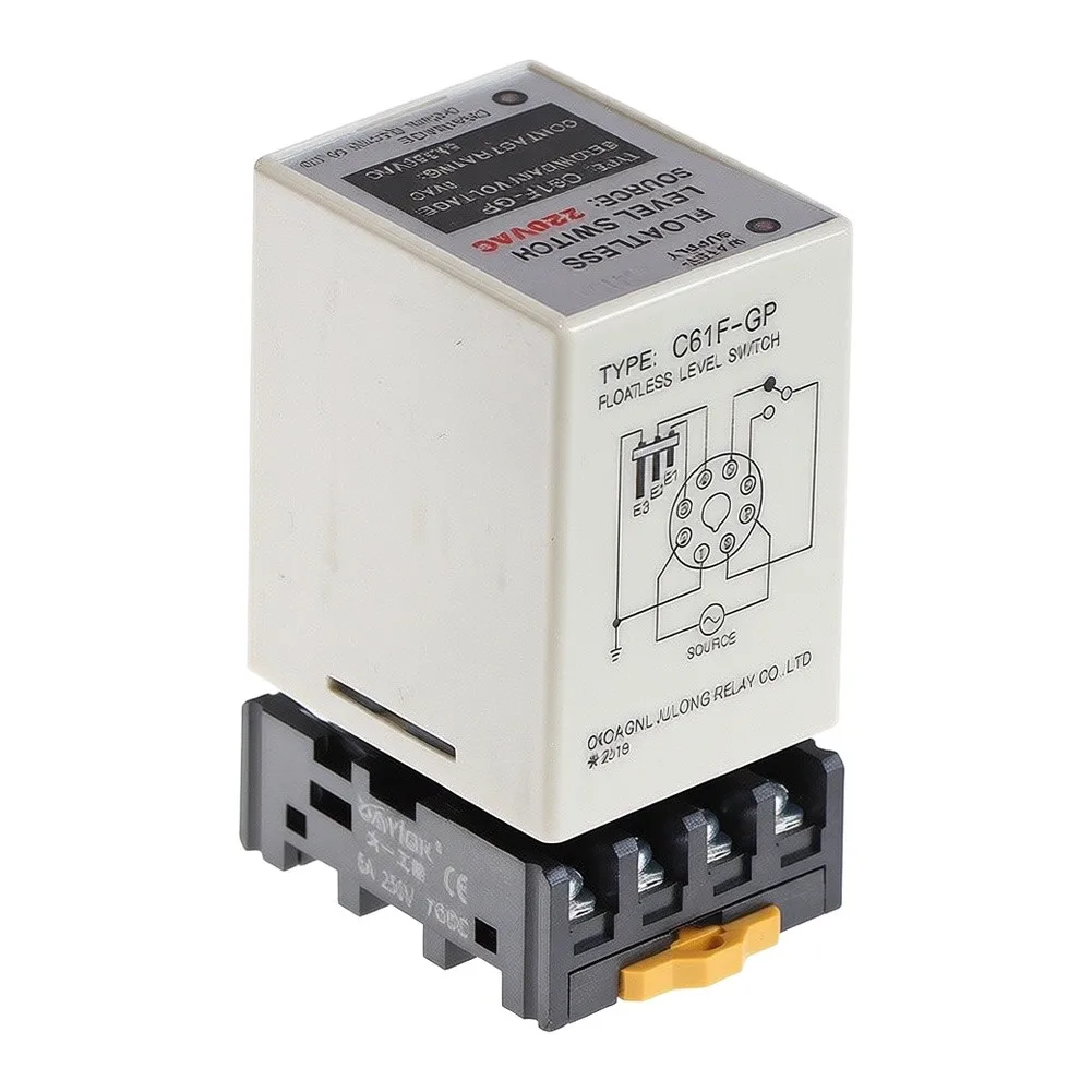 Automatic Water Level Relay For C61F-GP Controller 220V 8-Pin Floatless Liquid Sensor Switch Pump Control Device For Test Tool