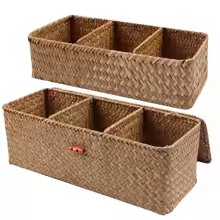 Hand Woven Storage Baskets with Lid