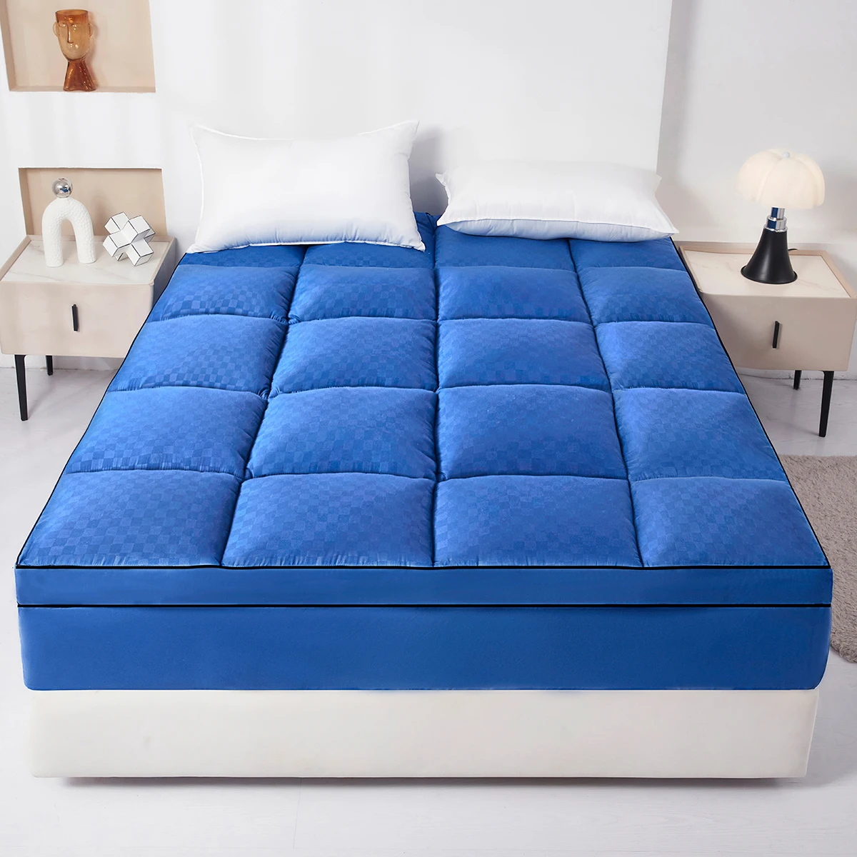 Thickened & Oversized Mattress Protector, Autumn & Winter Mattress, Elastic Mattress Cover, Machine Washable, 4 Colors Available, Enhanced Comfort & Support, Mattress Protector, Full Sizes (Queen, King), Thickened Mattress Pad, Thickened Mattress