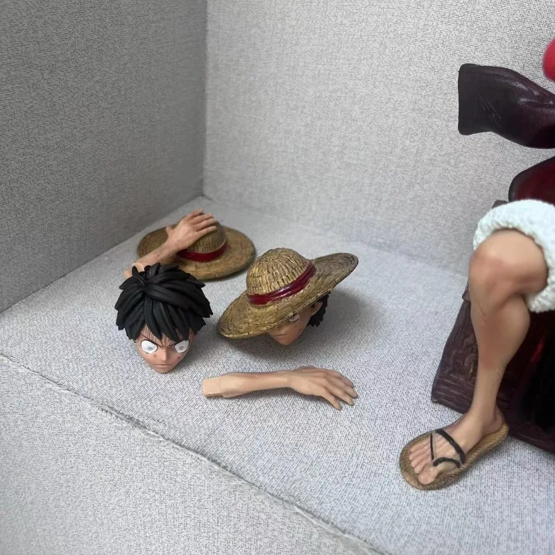 One Piece Anime Action Figure Rufy Statue Figure Gli ornamenti possono essere sostituiti con la decorazione del desktop della bambola modello a doppia testa