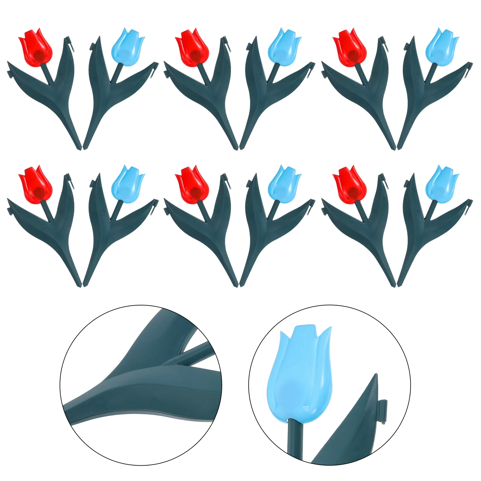 

20 Pcs Garden Fence Flowers Tulips Artificial Indoor Border Fencing Faux Bulk Fake for Home Decor Outdoors