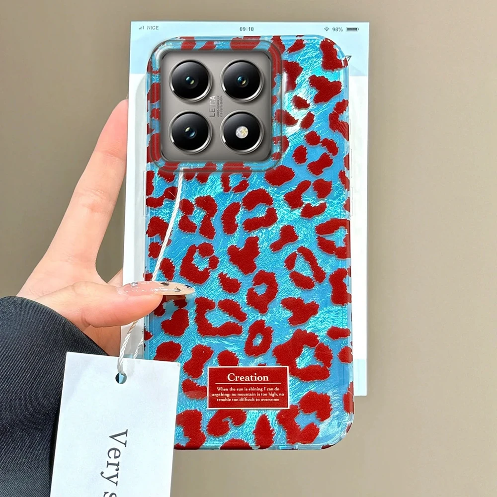 

Retro Blue Brown Leopard Print Glacier Texture Girls Women Phone Case For Xiaomi 14T 13T Pro 11 Lite 5G NE Funda Cover Coque
