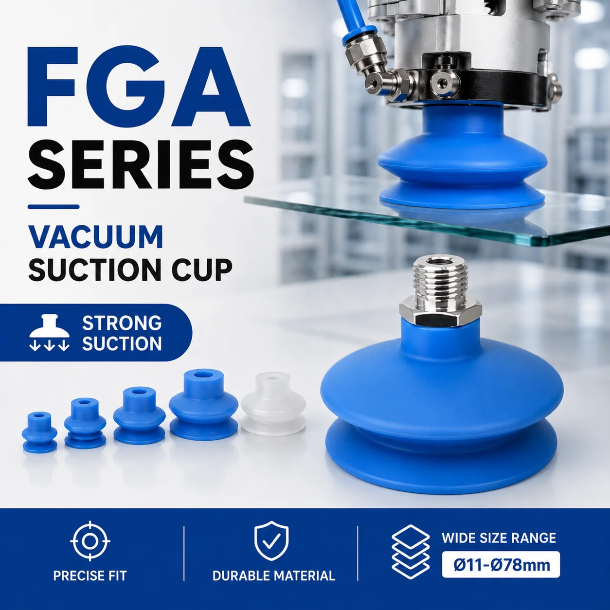 HOFUJNG FGA-11/14/16/20/33/33/53/63/78 Threaded Suction Cup Organ Silicone Festos Rubber Suction Cup Vacuum Sucker Vento