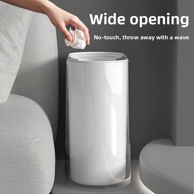 

New Flat Long Rectangle Shape Trash Can for Kitchen And Bathroom Large Size Narrow Family Home Use Dustbin Garbage Can Holder