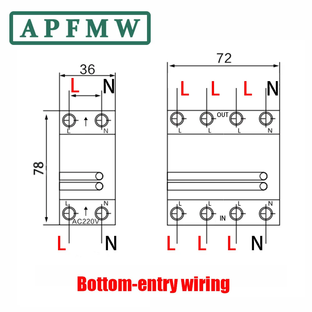 AC 230 Over Voltage Current and Under Voltage Protective Device Protector Relay  Over Current Protection Limit 40A 50A 63A