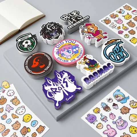 Custom Stickers Waterproof Your Own Logo Name Label PVC Vinyl Die Kiss Cut Kawaii Cute Laptop Aesthetics Sticker Self Adhesive