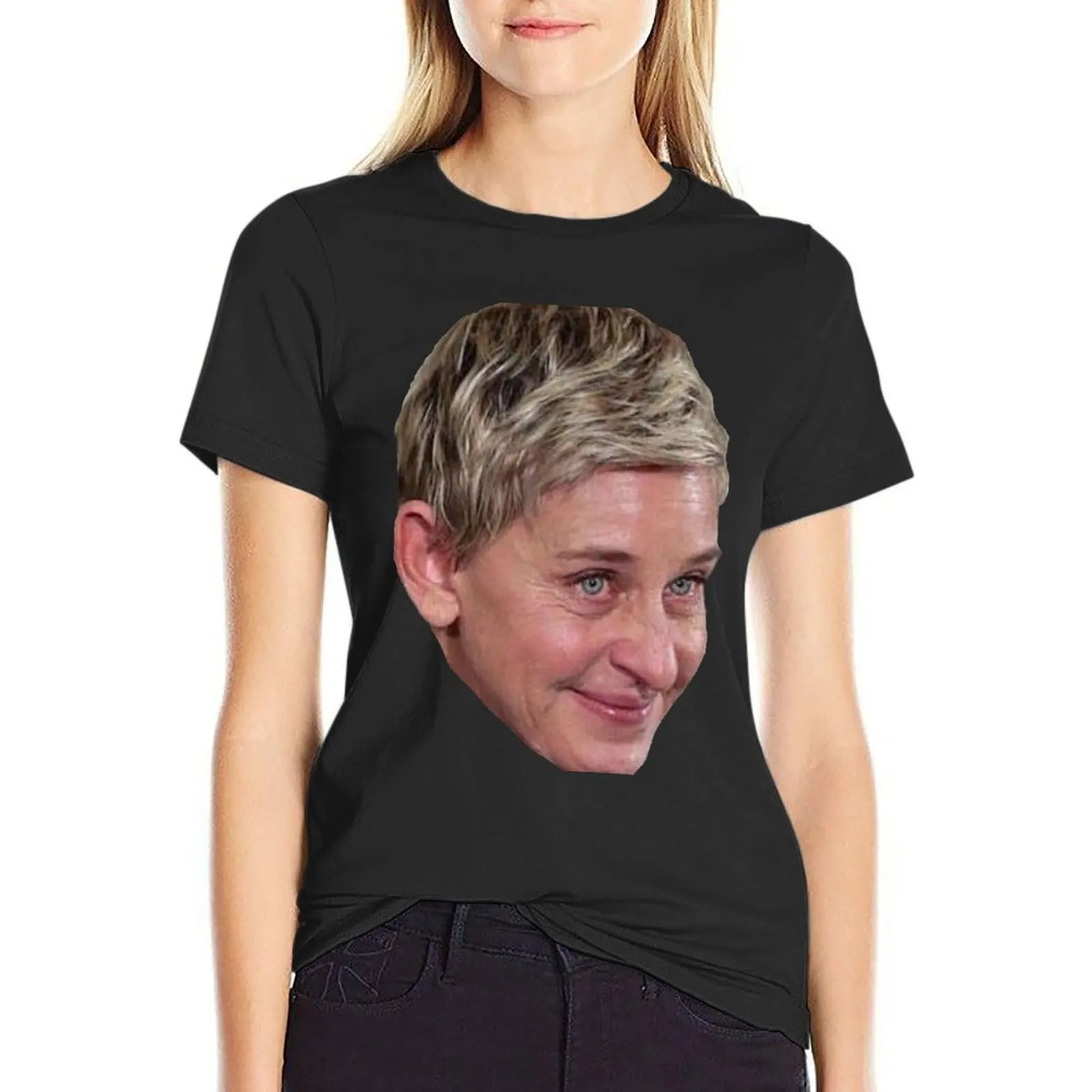 

Футболка Ellen Crying Meme, летний топ, женская футболка на заказ