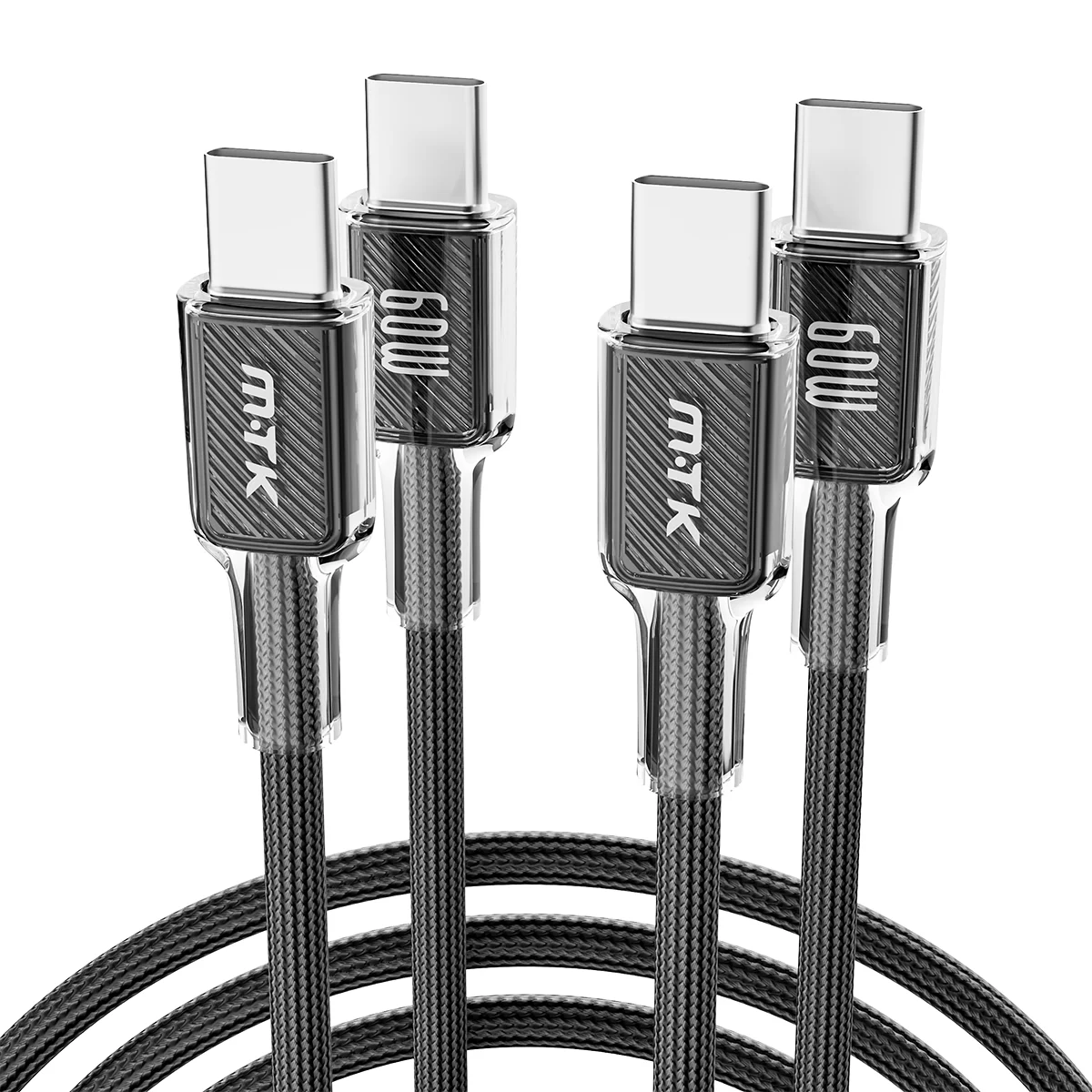 كابل تيبو سي 60 وات 3.3 قدم (1 متر) - قطعتان من سلك تيبو سي Soporte de sincronización de data y carga متوافق مع بنك الطاقة | الهواتف الذكية #1