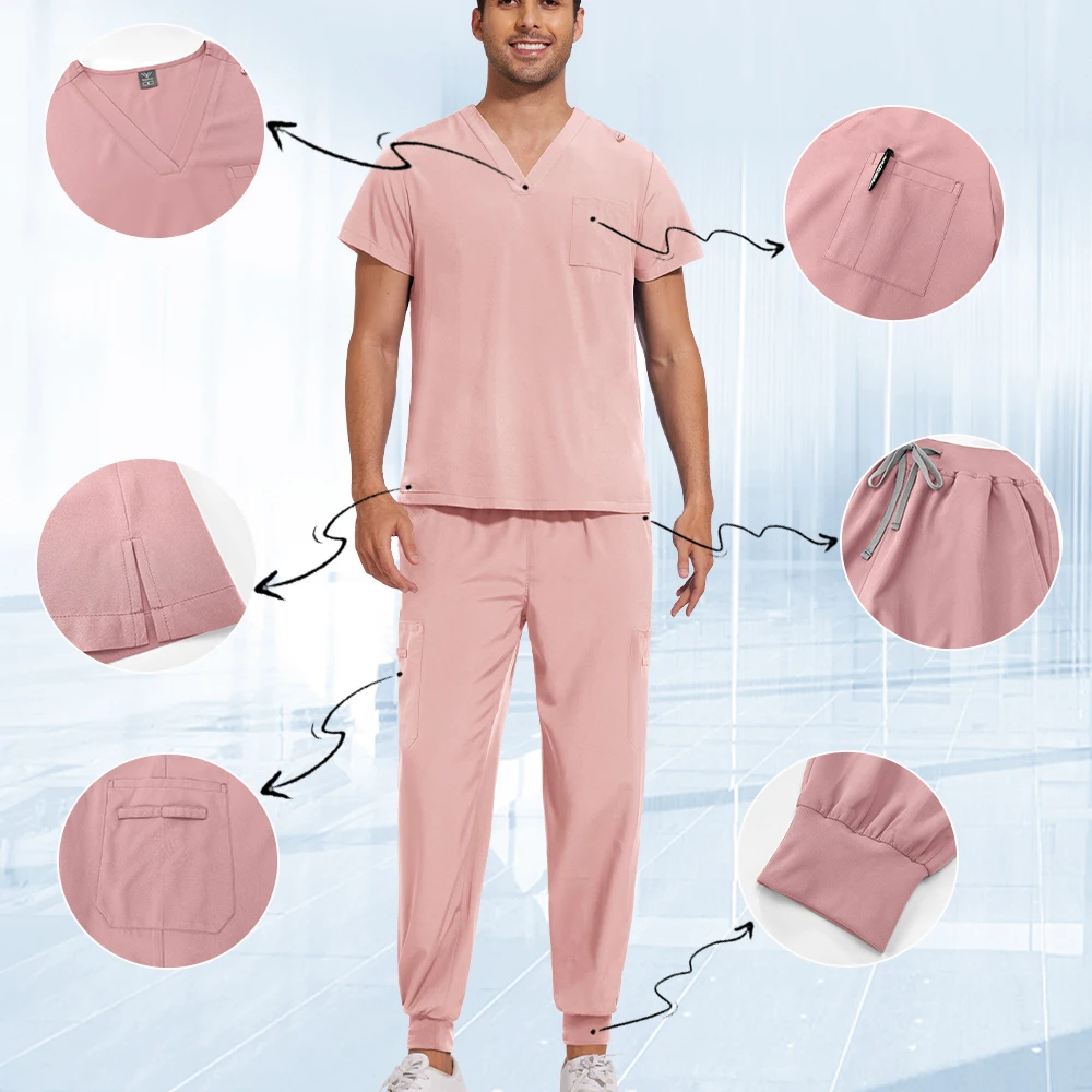 Mulheres uniformes de beleza hospital pet shop laboratório workwear médico enfermeira esfrega conjunto cirurgia médica topo + calças uniforme de enfermagem multicolorido