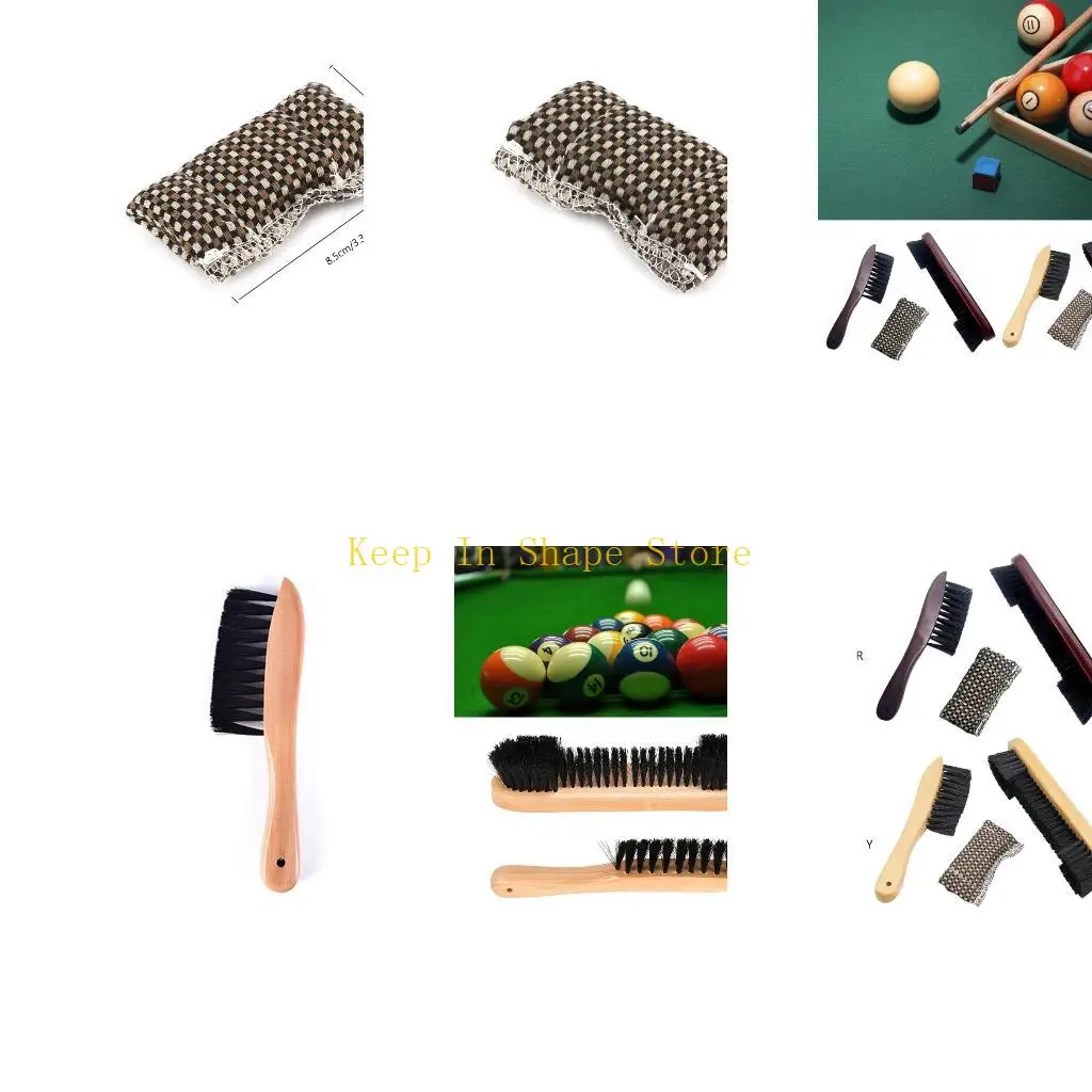 

U1JC Billiards Pool Table and Brush Set with Cleaning Cloth Snooker Accessories