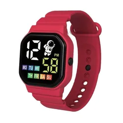 Montre numérique LED étanche pour enfants, montre-bracelet électronique pour enfants, montres de sport pour garçons et filles, motif mignon, horloge pour enfant étudiant