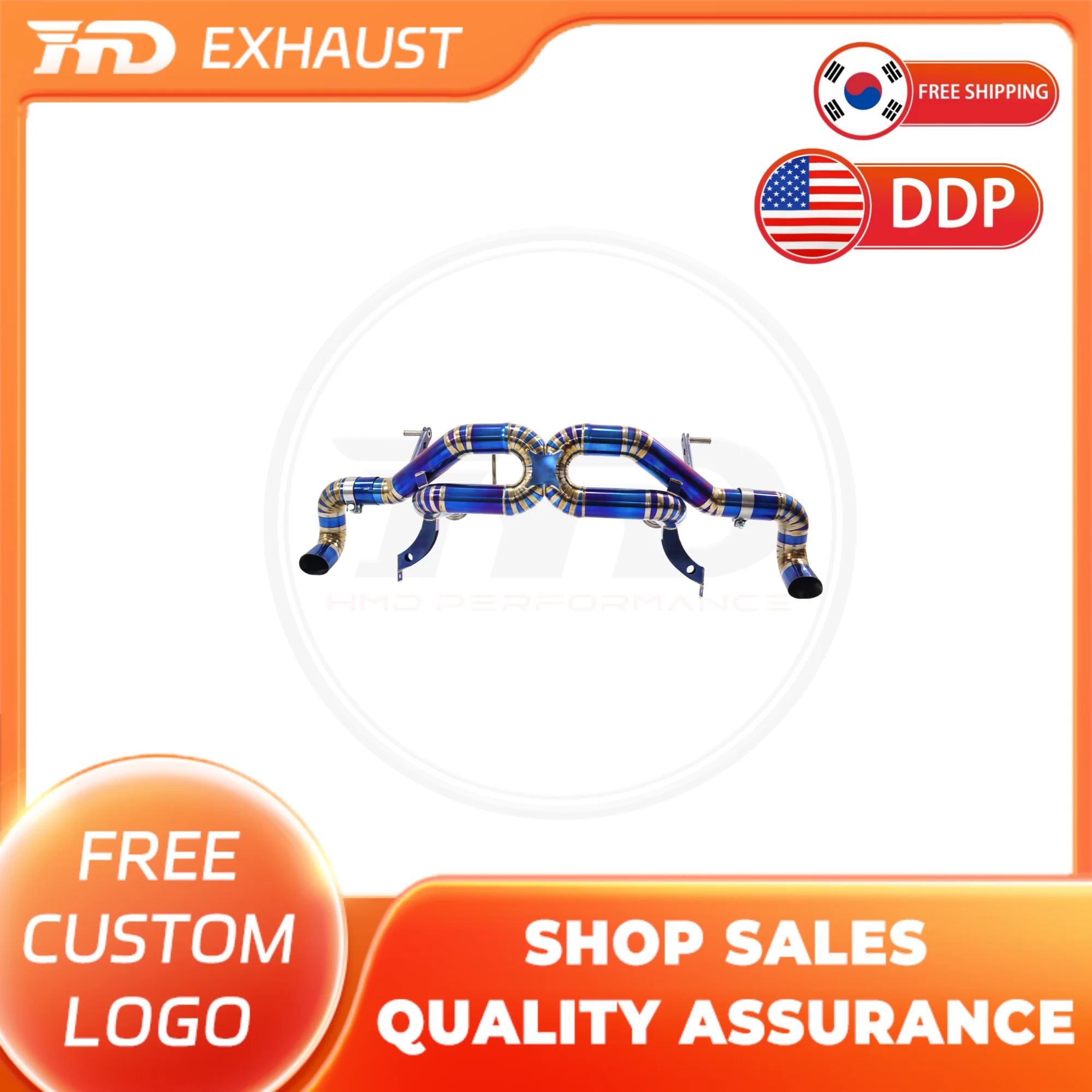 

HMD Лидер продаж, титановая система выхлопной трубы, Performance Catback для Lamborghini Gallardo LP550 560 570 5,2 2007+, без клапана