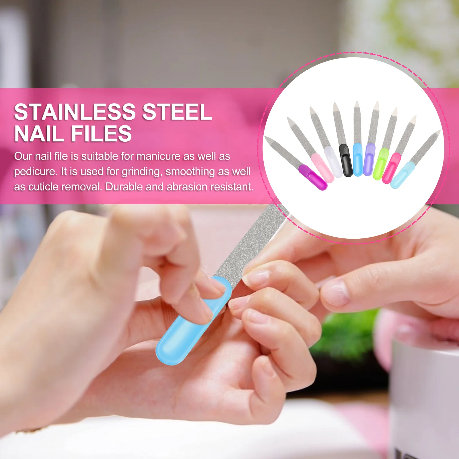 27 Pcs Nail File Limas De Uñas Manicure Buffer Washable Metal Care Tools Set Files Cuticle Rasp