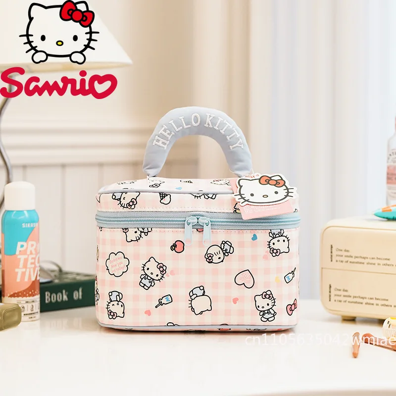 Hellokitty New Women's Cosmetic Bag Fashionable High Quality Cosmetic Storage Bag Cartoon Multifunctional Portable Storage Bag