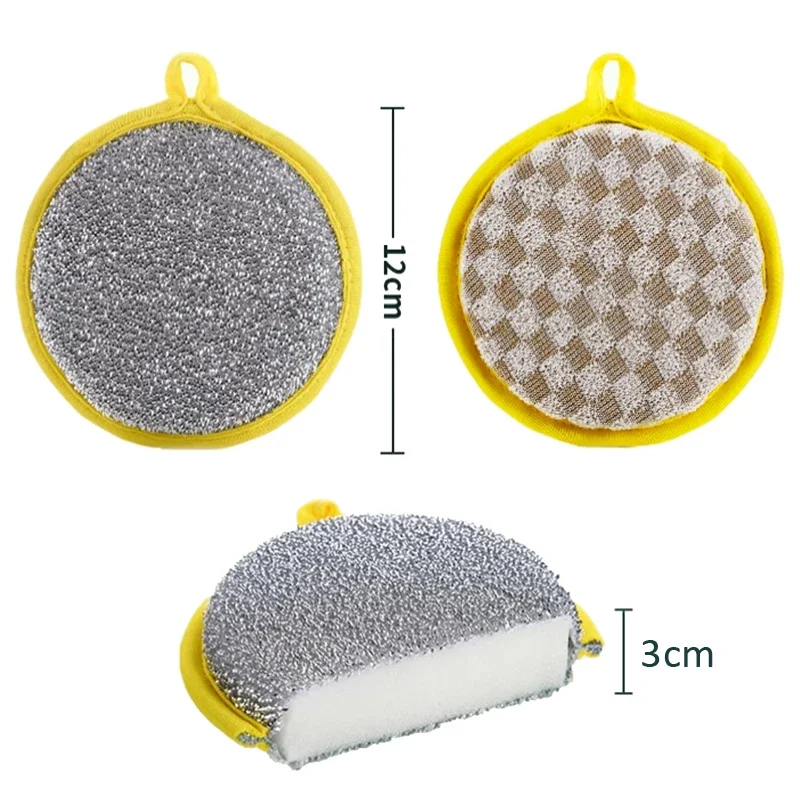 12/1x Double Side Dish Washing Sponges Home Cleaning Brush Scouring Pads Wipe Pan Pot Dish Wash Sponge Kitchen Tools Accessories