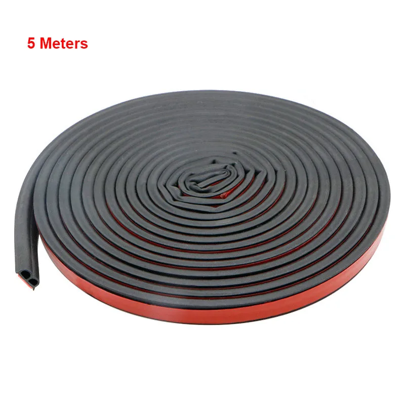 5M B Shape Car Door Seal Strips Sticker Weatherstrip Rubber Seals Sound Insulation Sealing Automobiles Interior Accessories