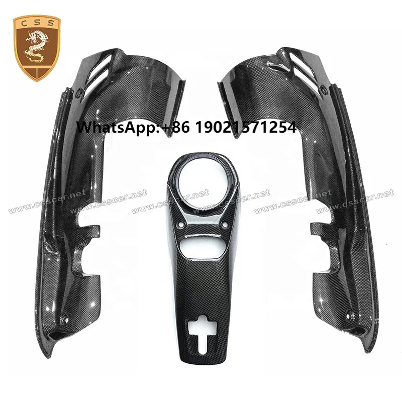 6PCS Car Accessories Dry Carbon Engine Interior Bay Trims for Ferrari 488 GTB