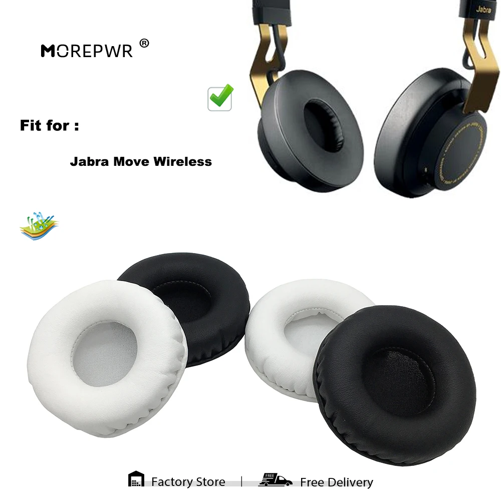 Morepwr New Upgrade Replacement Ear Pads for Jabra Move Wireless Headset Parts Leather Cushion Velvet Earmuff Sleeve Cover