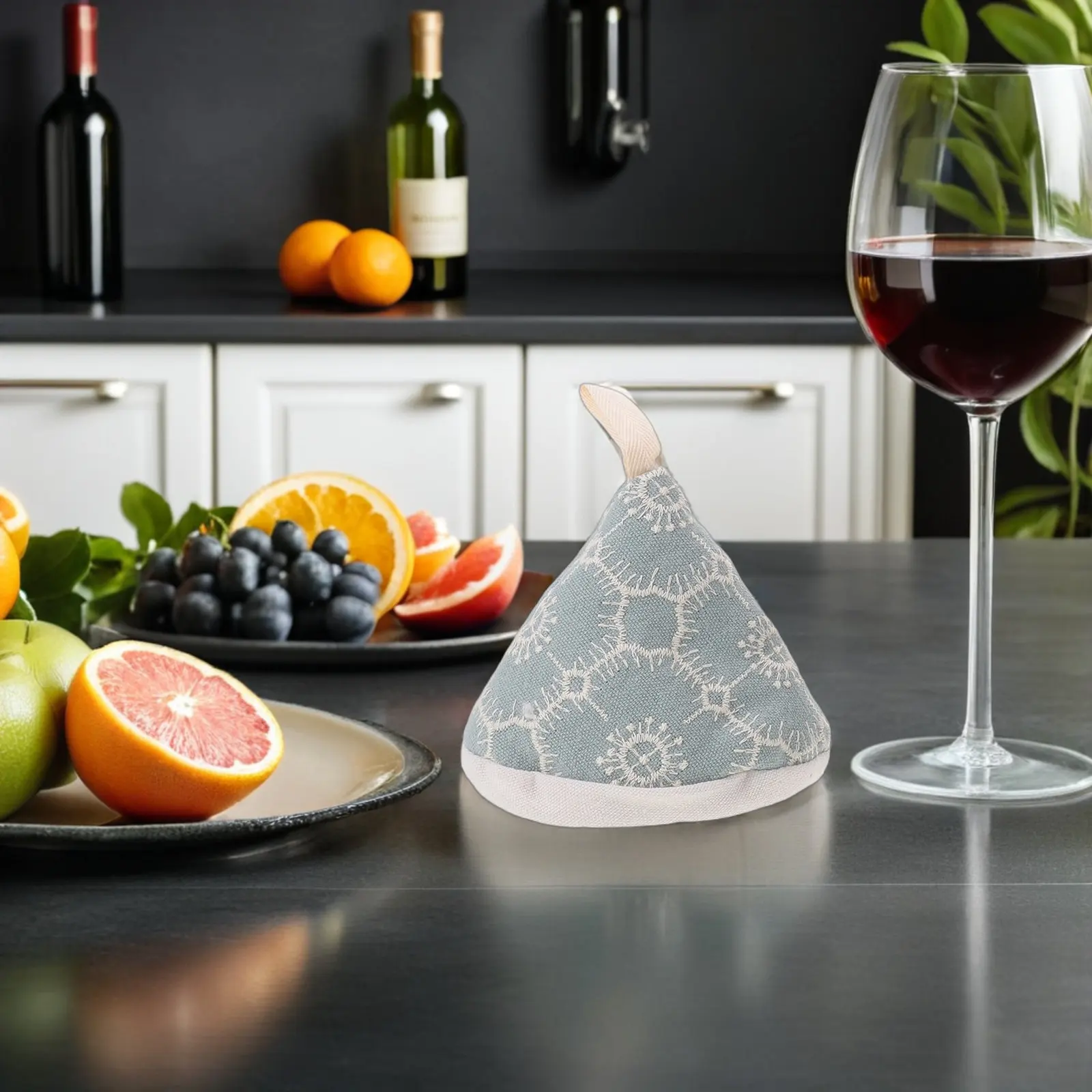 Embroidered Cotton Linen Pot Lid Handle Grip Triangular Heat Resistant Pot Handle Cover Sleeve Non-Slip Universal Kitchen