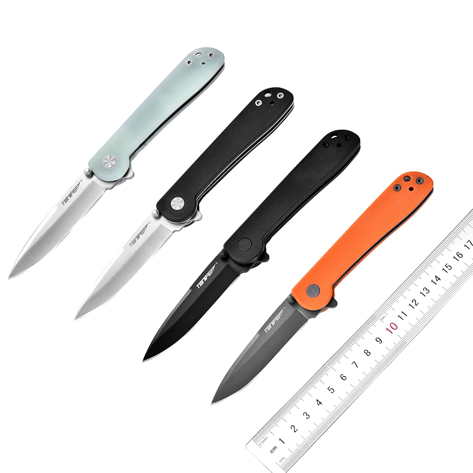 TONIFE Ball Bearing Tactical Folding Knife Stainless Steel Blade G10 Handle Outdoor Camping Hunting Pocket EDC Tool Rising Star