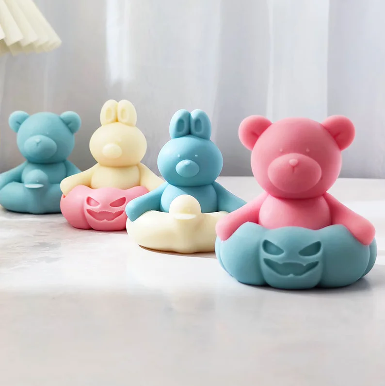 

SZ712 Funny Bear Aromatherapy Candle Soap Silicone Mold DIY Chocolate Cake Baking Mould Gifts Craft Home Decoration