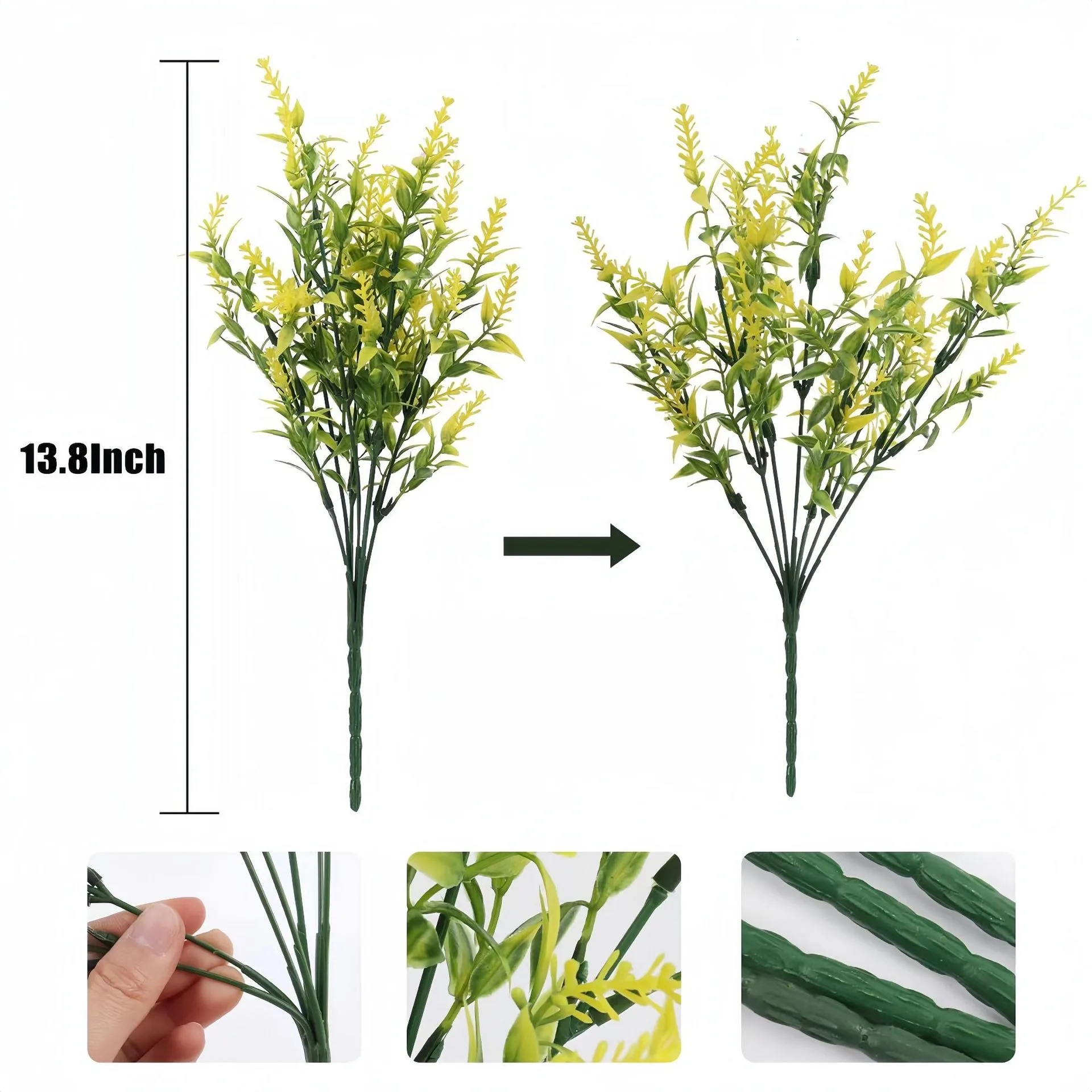 1/3/5 Stück künstliche Blumen, 35 cm, künstliche Pflanzen für Zuhause, Zimmer, Tischdekoration, Hochzeitsdekoration, Blumenarrangement im Freien, Zubehör – Detail 13