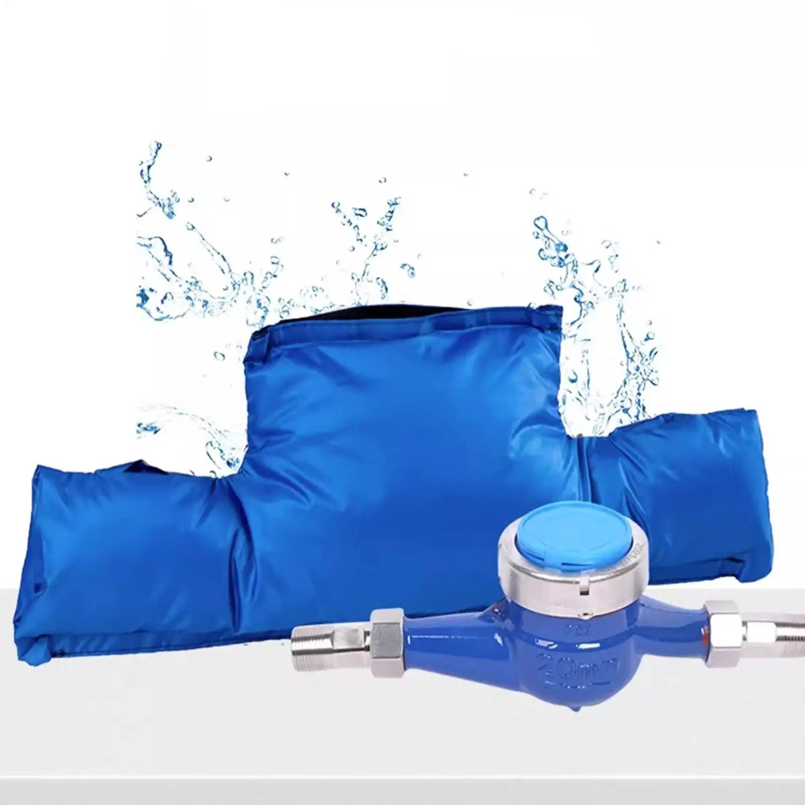 Water Meter Winter Freeze Protection Oxford Cloth Sleeve Removable Waterproof Outdoor Pipe Double Side Insulation Cover 24x56cm