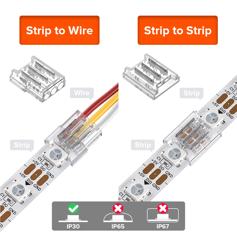 2-6 PIN przezroczyste złącze lutowane 12 sztuk SK6812 WS2811 FCOB 15cm drut DIM CCT RGB WS2812B 5050 RGBW RGBCCT taśma LED