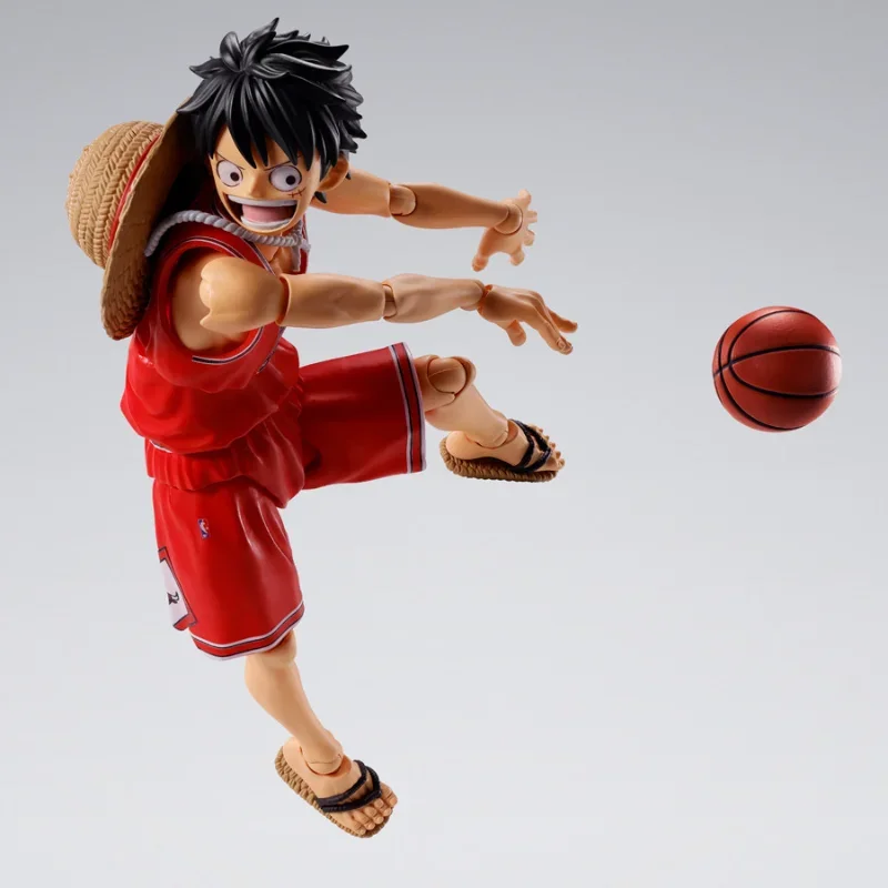 Pre-order S.H.Figuarts Bandai One Piece NBA Monkey D Luffy Lakers Warriors Bulls Celtics Movable Action Figure Model Toy Gift - view 4