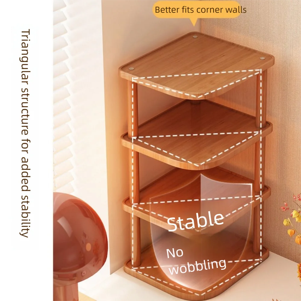 Supporto angolare da tavolo a 2/3/4 livelli Design verticale Scaffale per libri in legno salvaspazio Facile montaggio Scaffale angolare impilabile Camera da letto
