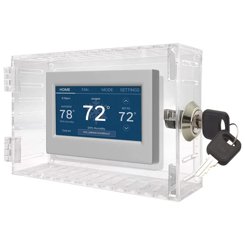 

AWAH 4X Universal Thermostat Lock Box With Key Thermostat Cover Fits Thermostats 7X4.5 Inches Or Smaller