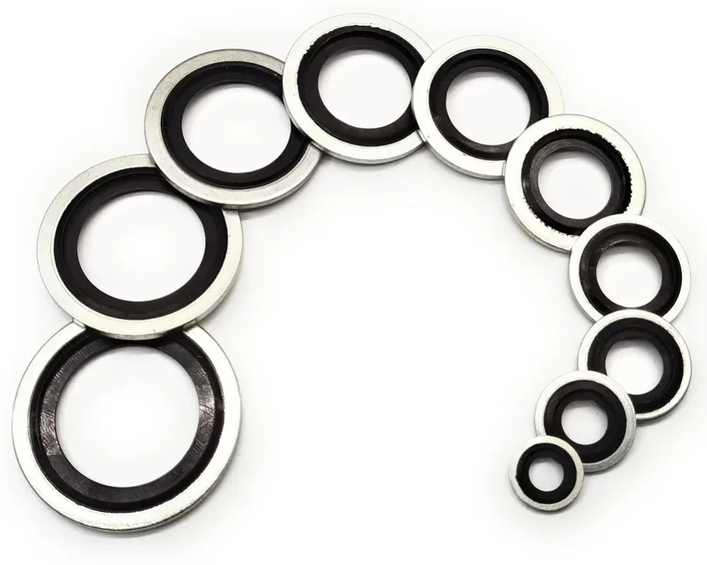 20pcs Bonded Seal Washers Hydraulic Oil Petrol Sealing Washers Zinc Plating Ring Gasket M6 M8 M10 M12 M14 M16 M18 M20 M22 M30