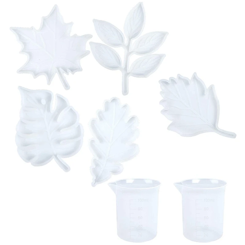 DIY Silicone Coaster Resin Mold,Maple Leaves Epoxy Resin Casting Molds,100Ml Silicone Cups For Coasters Bowl Mat,Cup Mat