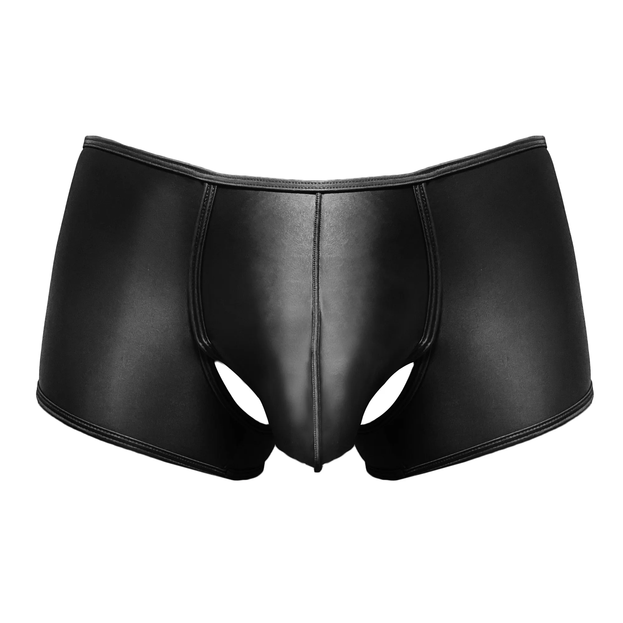 

Мужские трусы-боксеры XClocKNYoung из глянцевого сатина с открытой промежностью, высокоэластичные, блестящие, для йоги и отдыха, шелковистые, с эффектом маслянистого блеска.