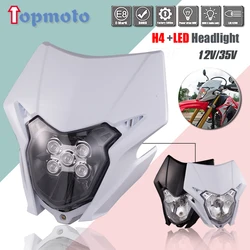 Motorcycle LED Headlight Headlamp Head Light Supermoto Fairing For Honda KTM EXC EXCF SXF XC  XCF MX Dirt Bike Enduro Headlight