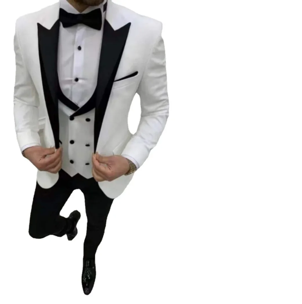 New Casual Fashion Men\'s Suit Slim Groom Wedding Tuxedo Three-piece Wedding Suit Dance Best Man Men\'s Suit Handsome Men