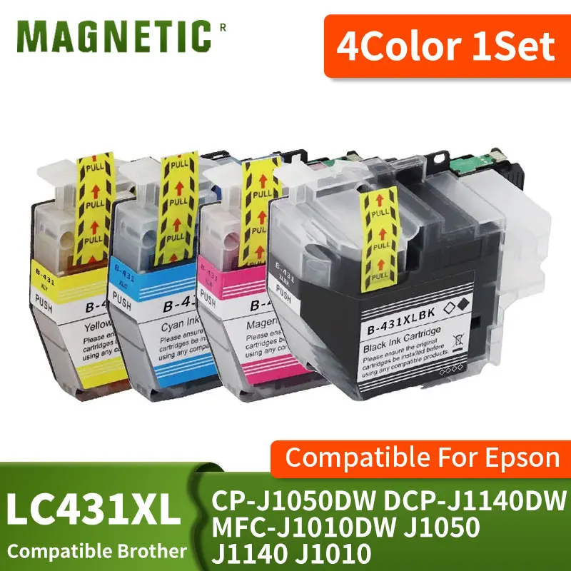 LC431 LC-431 LC431XL Compatible Inkjet Ink Cartridge For Brother DCP-J1050DW DCP-J1140DW MFC-J1010DW J1050 J1140 J1010 Printer