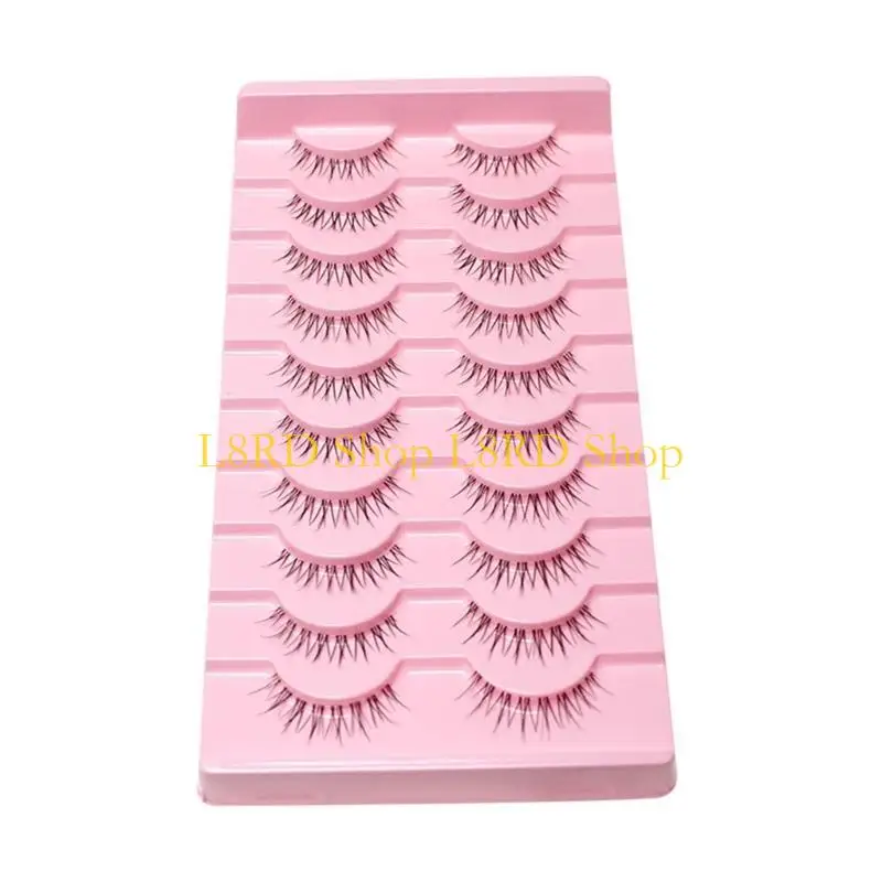 L8rd 10 Paar natürliche Wimpern weiche Wimpern Streifen Wimpern handgefertigtes falsche Wimpern
