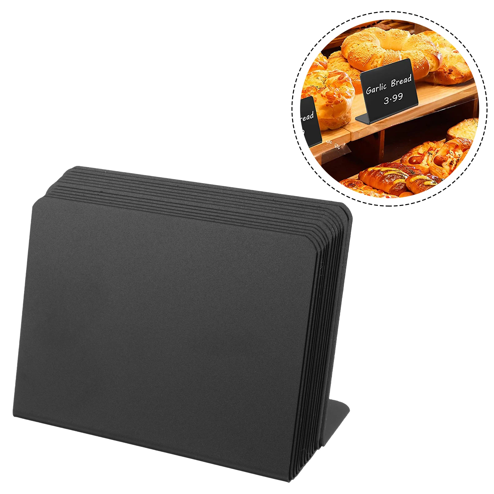 12 Pcs Mini Chalkboard Sign Food Labels For Buffet Tabletop Message Tent Memo Board Kitchen Notes Blackboard L Shaped Stackable