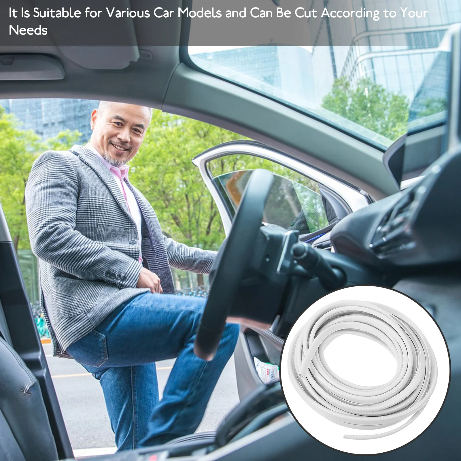 

10m U Shape Car Door Edge Protector Trim Strip Rubber Steel Material Stylish Universal Compatibility Scratch Resistant