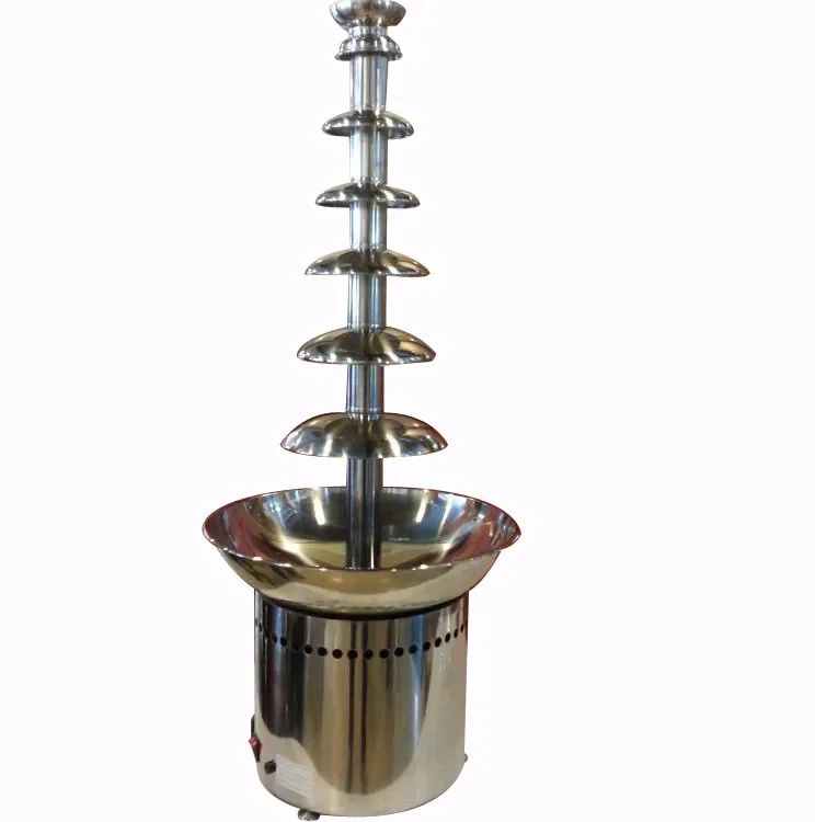 Large 7 Tiers Commercial Chocolate Fountain Machine Electric Chocolate Waterfall Machine Household Party Use Stainless Steel